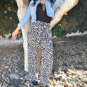 Leopard Print Wide Leg Pants